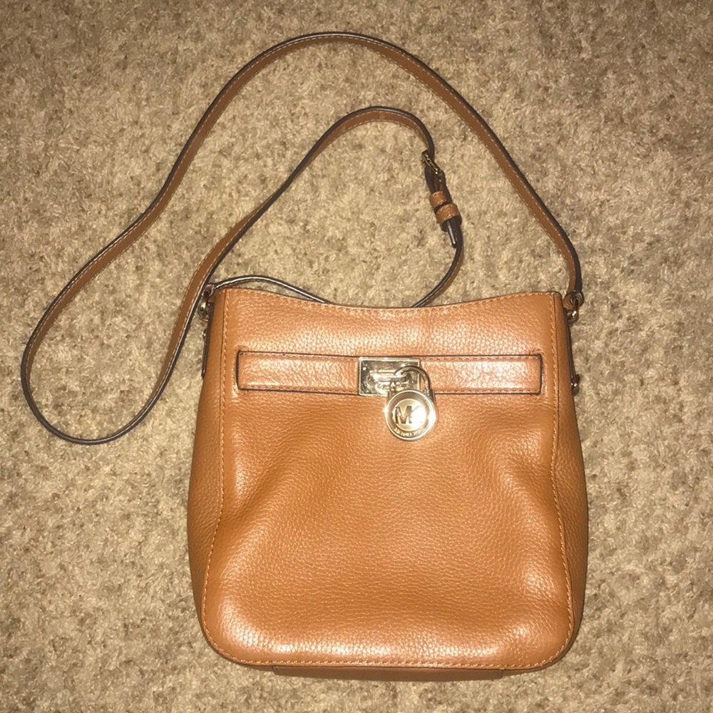 Michael Kors brown leather crossbody bag